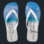 Bachelorette Party Tropical Beach Cruise Flip Flops<br><div class="desc">This design was created through digital art. It may be personalised by clicking the customise button and changing the colour, adding a name, initials or your favourite words. Contact me at colorflowcreations@gmail.com if you with to have this design on another product. Purchase my original abstract acrylic painting for sale at...</div>