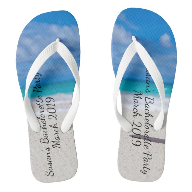Bachelorette Party Tropical Beach Cruise Flip Flops (Footbed)