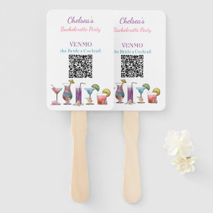 Bachelorette Party VENMO the Bride a Cocktail Hand Fan