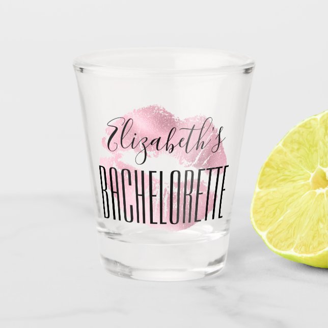 Bachelorette Party Wedding Favour Lips Custom Shot Glass (Front)