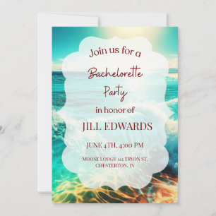 Bachelorette Party Wedding Tropical Ocean Beach  Invitation