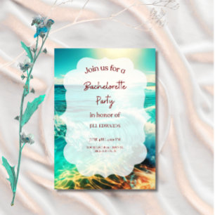 Bachelorette Party Wedding Tropical Ocean Beach Invitation