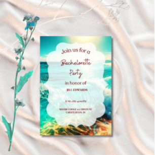 Bachelorette Party Wedding Tropical Ocean Beach Invitation