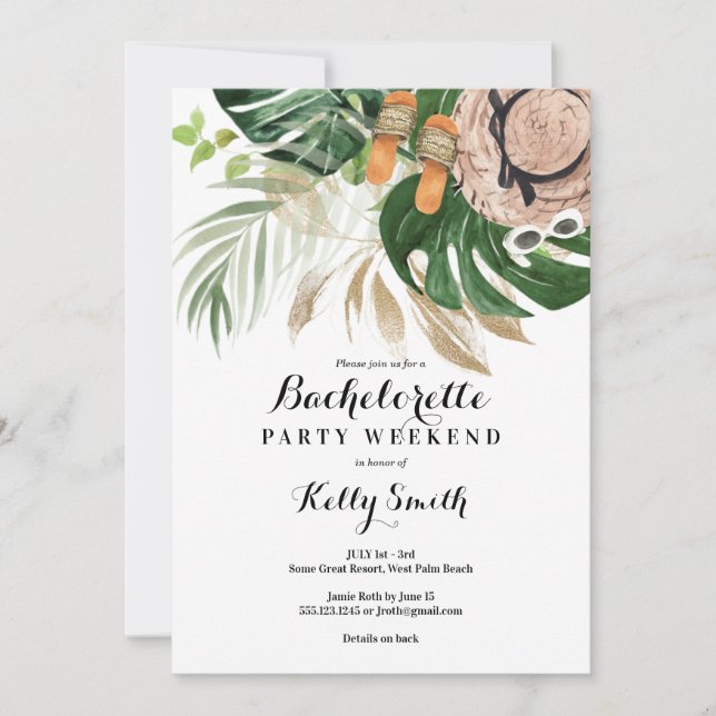 Bachelorette Party Weekend Getaway Invitation (Front)