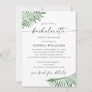 Bachelorette Party Weekend | Tropical Itinerary Invitation