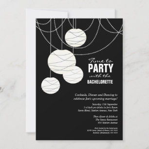 Bachelorette Party White Wedding Lanterns Invite
