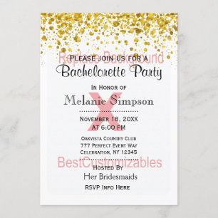 Bachelorette Party with Gold Confetti Template
