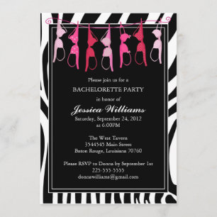 Bachelorette Party   Zebra Invitation
