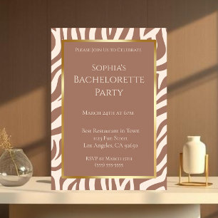 Bachelorette Party-Zebra Print-Mousse Invitation