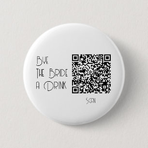 Bachelorette Pastel Qr Code Buy The Bride A Drink 6 Cm Round Badge