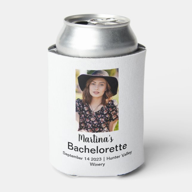 Bachelorette Personalised Name Photo Can Cooler (Can Front)