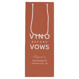 Bachelorette Personalised Vino Before Vows Wine Gift Bag