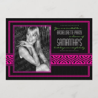 Bachelorette Photo Invitation (Black & Pink)