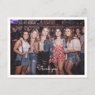 Bachelorette photo thank you postcard