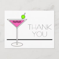 Bachelorette Pink Martini Cocktail Party Thank You