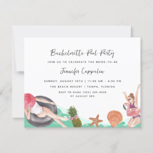 Bachelorette Pool Party  Invitation