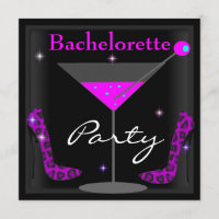 Bachelorette Purple Pink Black Martini Shoes