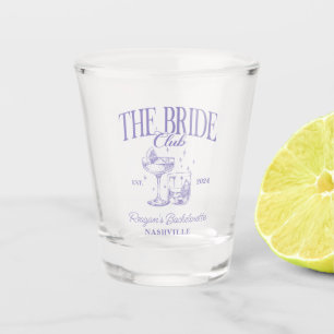 Bachelorette Retro Cocktail Purple Bride Shot Glass