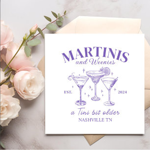 Bachelorette Retro Cocktails Martinis And Weenies Napkin