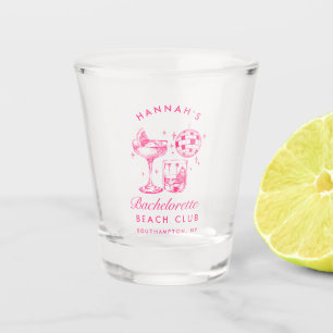 Bachelorette Retro Disco Cocktail Blue & Pink Shot Glass