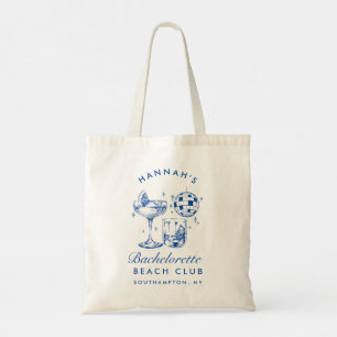 Bachelorette Retro Disco Cocktail Blue & Pink Tote Bag