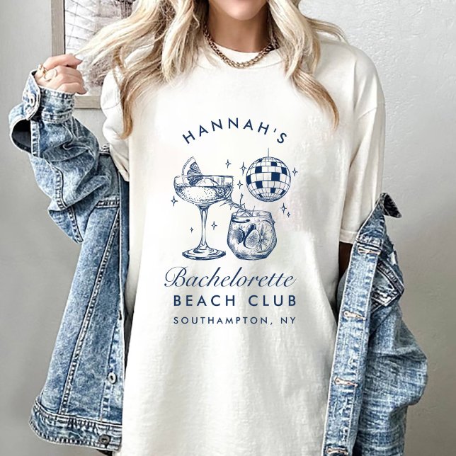 Bachelorette Retro Modern Minimalist Bridesmaid T-Shirt (Creator Uploaded)