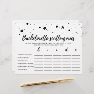 Bachelorette Scattergories editable Bridal game