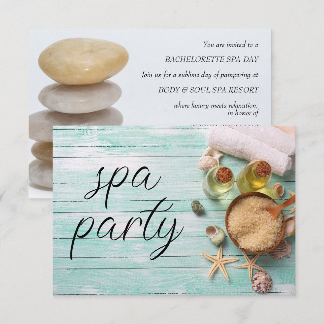 Bachelorette Spa Party Invitation (Front/Back)