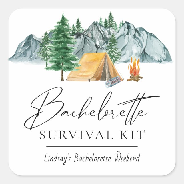 Bachelorette Survival Kit Rectangular Sticker (Front)