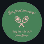 Bachelorette Tennis Sticker<br><div class="desc">Customise any bachelorette party favour with this tennis-themed sticker!</div>
