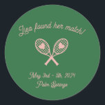 Bachelorette Tennis Sticker<br><div class="desc">Customise any bachelorette party favour with this tennis-themed sticker!</div>
