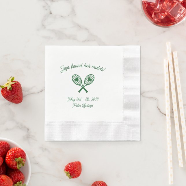 Bachelorette Tennis Themed Napkin (Insitu)