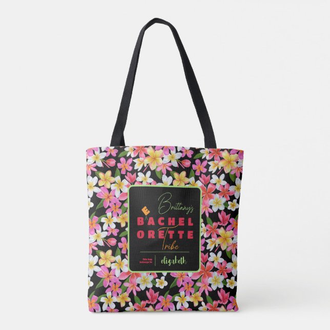 Bachelorette Tribe Floral Tote Bag (Back)