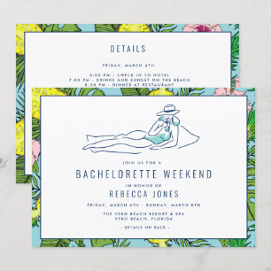 Bachelorette Tropical Beach Girls Weekend Getaway Invitation