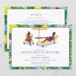 Bachelorette Tropical Beach Weekend Trip Invitation