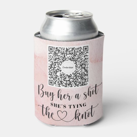 Bachelorette Venmo QR code Buy The Bride A Drink C Can Cooler Zazzle