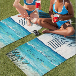 Bachelorette Watercolor Beach Tribe Seascape Beach Towel