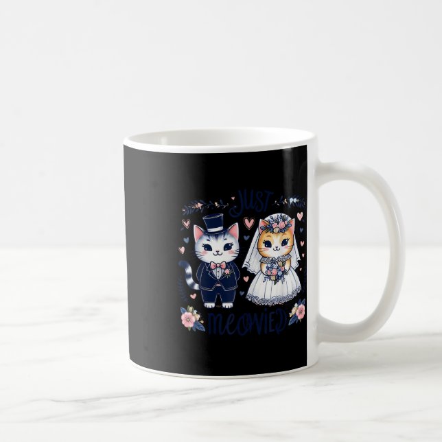 Bachelorette Wedding Party Bride Groom Cats Just M Coffee Mug (Right)