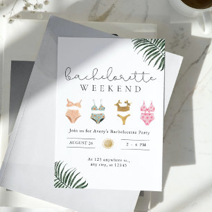 Bachelorette Weekend Beach party Itinerary Invitation