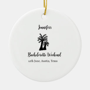 Bachelorette weekend coconut tree club add name  ceramic tree decoration