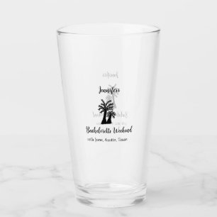 Bachelorette weekend coconut tree club add name glass