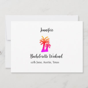 Bachelorette weekend coconut tree club add name invitation