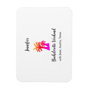 Bachelorette weekend coconut tree club add name magnet
