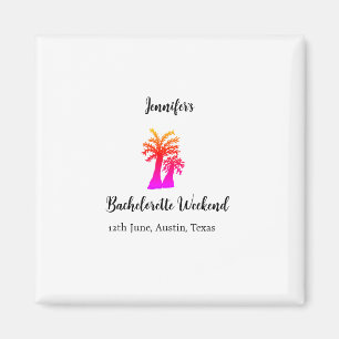 Bachelorette weekend coconut tree club add name magnet