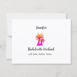 Bachelorette weekend coconut tree club add name postcard