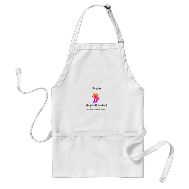 Bachelorette weekend coconut tree club add name  standard apron (Front)
