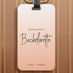 Bachelorette Weekend Coral Ombre Elegant Peach Luggage Tag