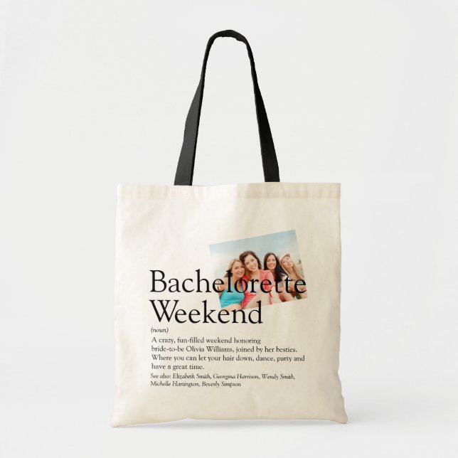 Bachelorette Weekend Definition Photo Tote Bag (Front)