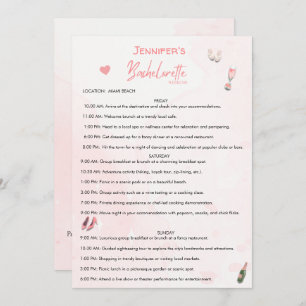 Bachelorette Weekend Editable Itinerary Invitation