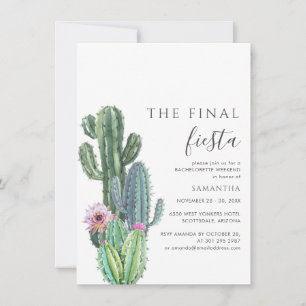 Bachelorette Weekend Final Fiesta Itinerary Party Invitation